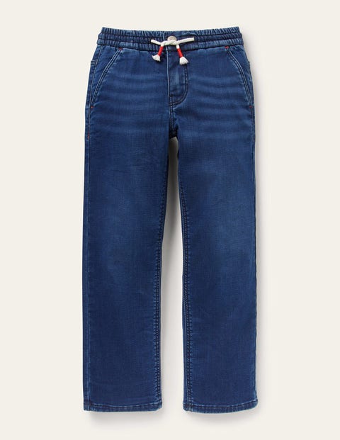 Jersey-Jeans mit geradem Bein - Mittleres Vintageblau, Denim