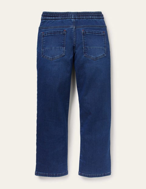 Jersey-Jeans mit geradem Bein - Mittleres Vintageblau, Denim