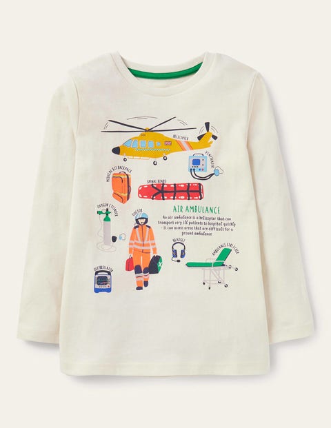 Printed Graphic T-shirt - Ivory Air Ambulance