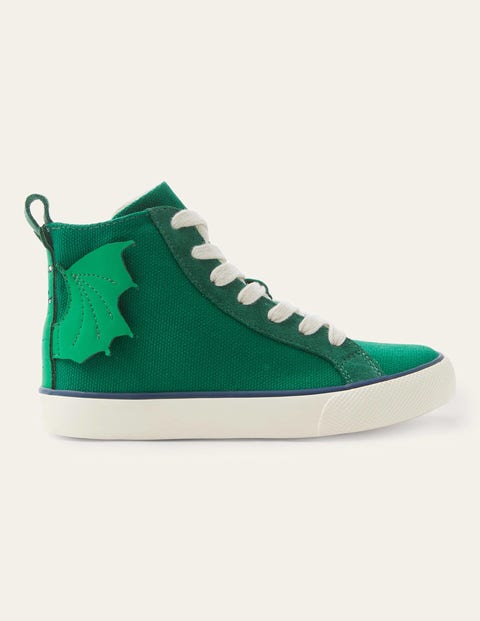 Canvas High Top Sneakers - Forest Green Dragon