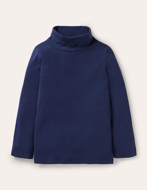 Roll Neck Supersoft T-shirt - College Navy