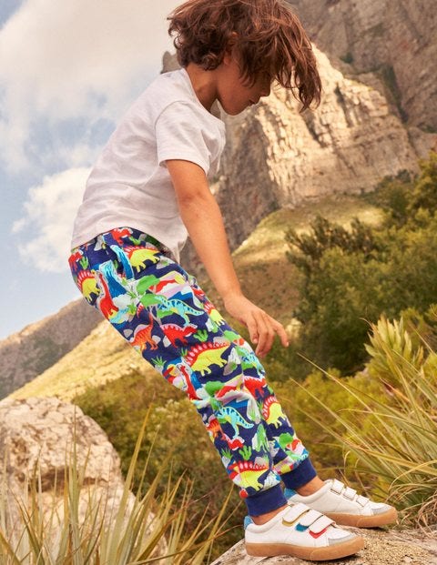 Printed Joggers - Starboard Blue Dino Sunset