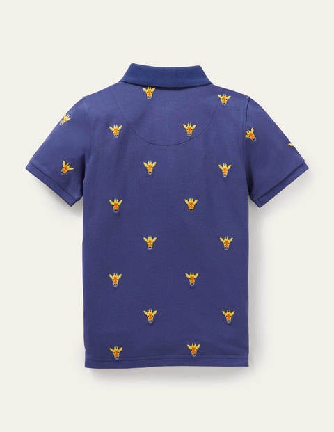 Piqué Polo Shirt - Navy Blue Giraffes