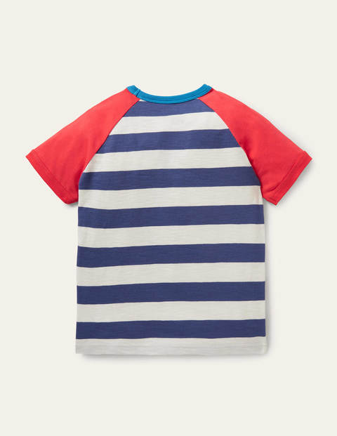 T-shirt à manches raglan colourblock - Bleu tribord/écru