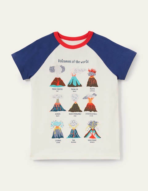 Colourblock Logo T-shirt - Ivory Volcanoes