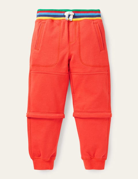 Zip-Off Techno Jersey Joggers - Rocket Red