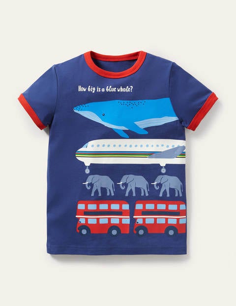 Educational Printed T-shirt - Starboard Blue Whale Facts