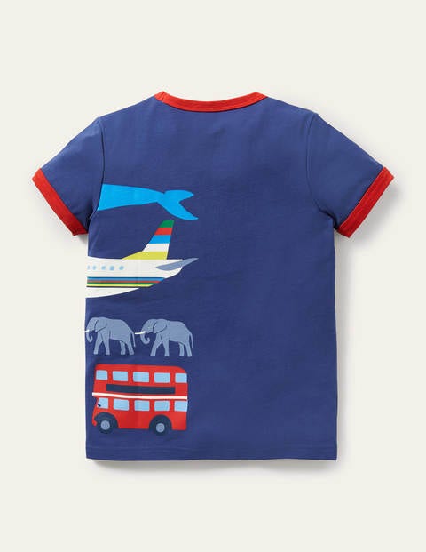 T-Shirt mit lehrreichem Motiv - Segelblau, Wal