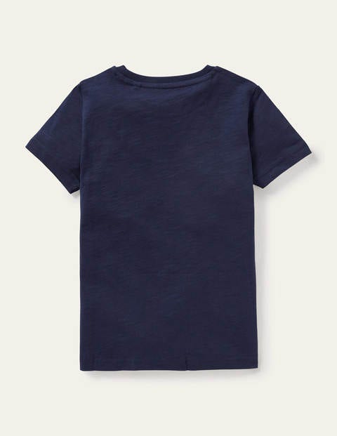 Slub Washed T-shirt - Navy Blue