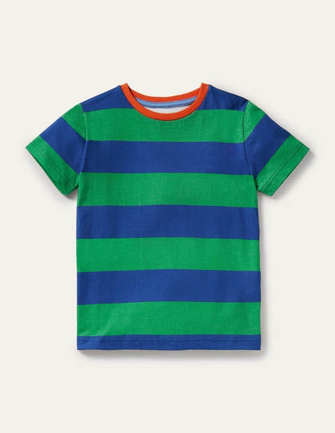 Slub Washed T-shirt - Green Pepper/Blue Wave