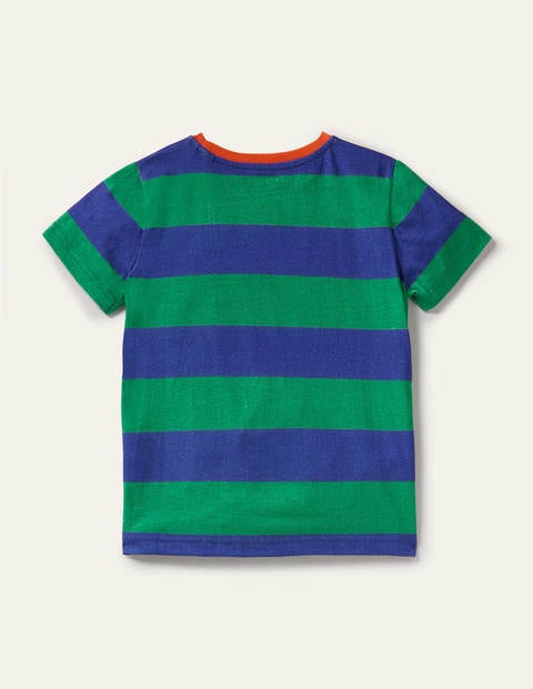 Slub Washed T-shirt - Green Pepper/Blue Wave