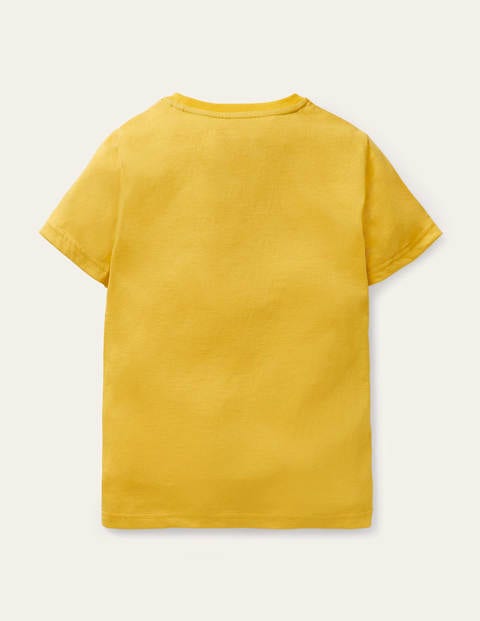 Vorgewaschenes T-Shirt aus Flammgarn - Maisgelb