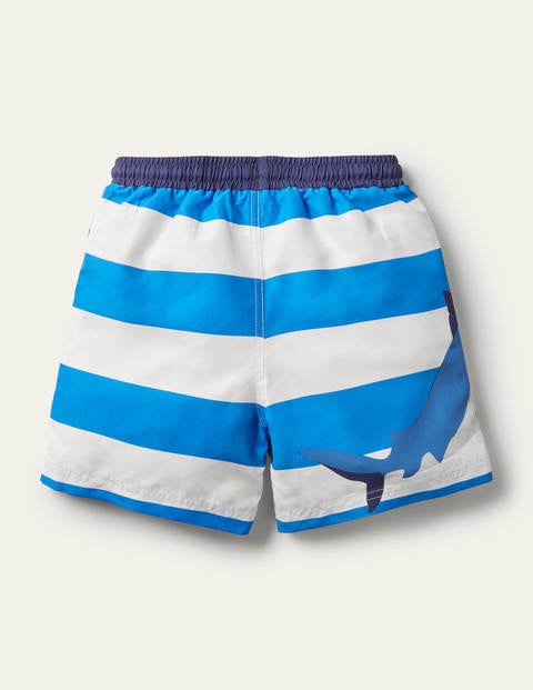 Gemusterte Badeshorts - Marokkoblau, Haie Gemusterte Badeshorts - Marokkoblau, Haie