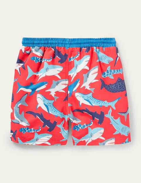 Swim Shorts - Soft Red Sharks