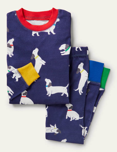 Snug Glow-in-the-dark Pyjamas - Starboard Blue Sausage Dogs