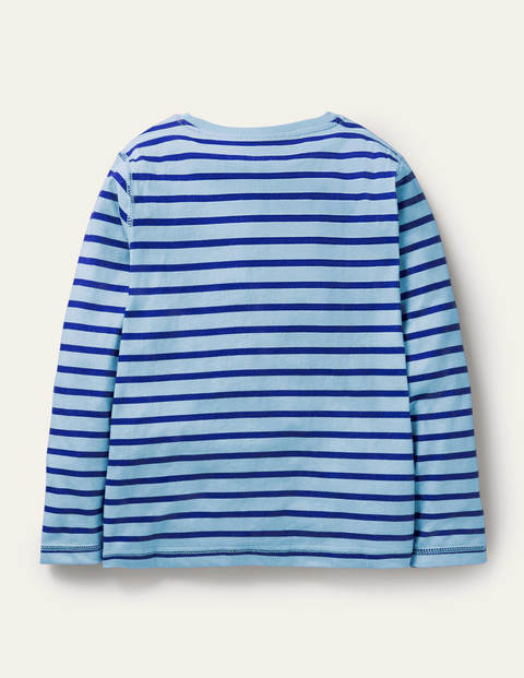 T-shirt manches longues ultra-doux - Bleu vague/jacinthe vif