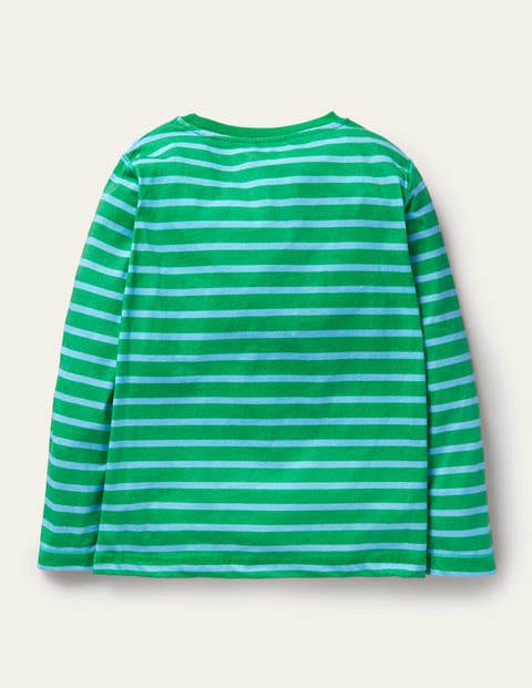 T-shirt manches longues ultra-doux - Poivron vert/bleu aigue-marine