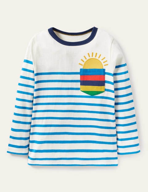 Long Sleeve Breton T-shirt - Ivory/Moroccan Blue Weather