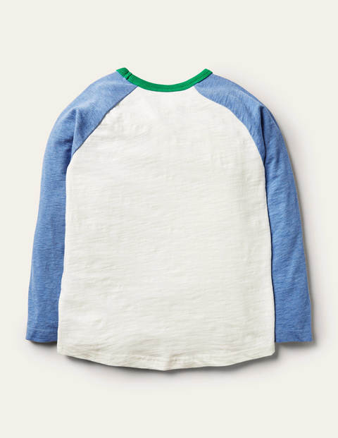 T-shirt manches longues raglan - Bleu marocain multi