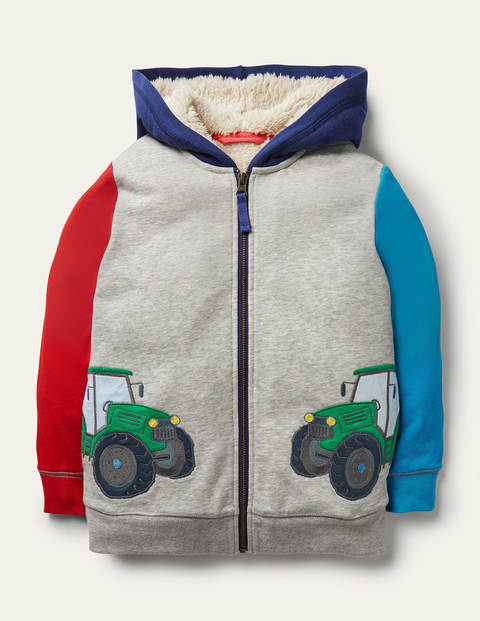 Shaggy-lined Interest Hoodie - Grey Marl Tractors