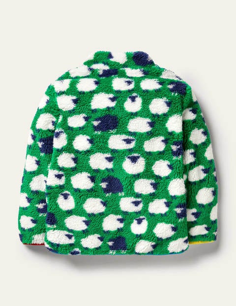 Pull zippé réversible - Mouton poivron vert Pull zippé réversible - Mouton poivron vert