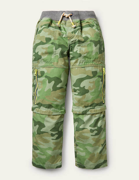 Zip-off Techno Trousers - Green Camouflage Zip-off Techno Trousers - Green Camouflage