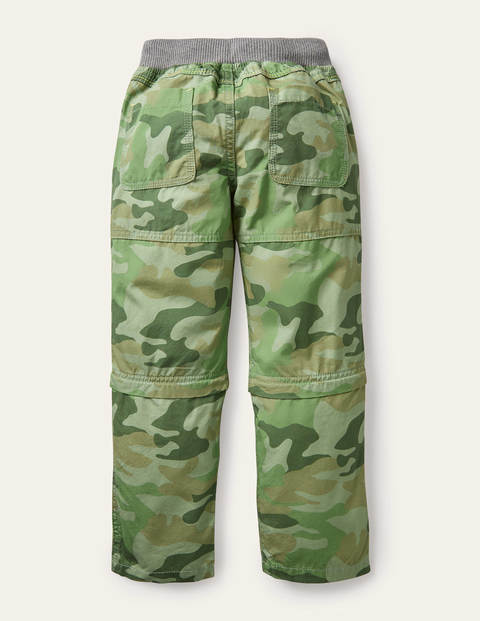 Zip-off Techno Trousers - Green Camouflage Zip-off Techno Trousers - Green Camouflage