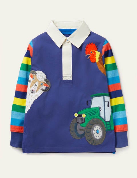 Fun Farm Animal Rugby Shirt - College Navy Animals Fun Farm Animal Rugby Shirt - College Navy Animals