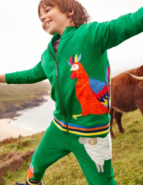 Bas de jogging à appliqué coq - Animaux poivron vert Bas de jogging à appliqué coq - Animaux poivron vert
