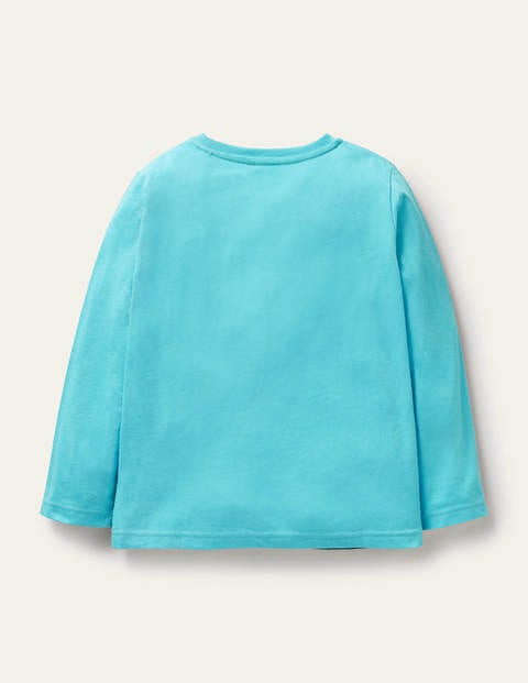 T-shirt avec rabats à soulever - Montgolfière bleu aigue-marine