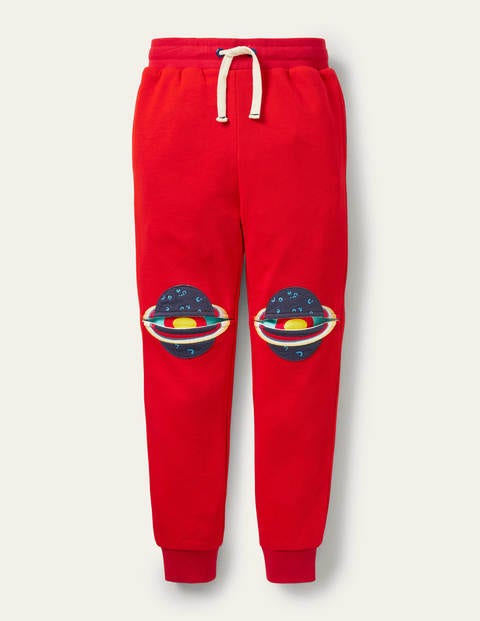 Appliqué Knee Joggers - Fire Red Space
