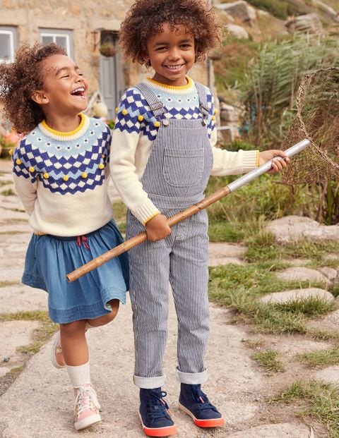Ticking Stripe Dungarees - Indigo Ticking Ticking Stripe Dungarees - Indigo Ticking