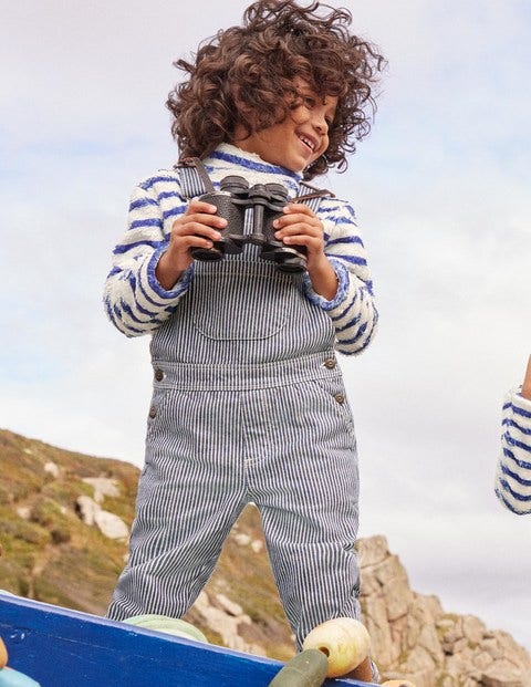 Ticking Stripe Dungarees - Indigo Ticking Ticking Stripe Dungarees - Indigo Ticking