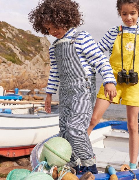 Ticking Stripe Dungarees - Indigo Ticking Ticking Stripe Dungarees - Indigo Ticking