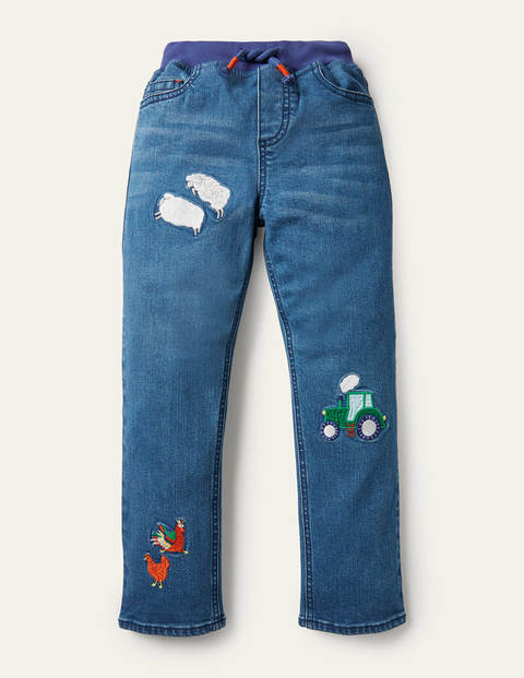 Pantalon en jean à enfiler - Ferme vintage moyen