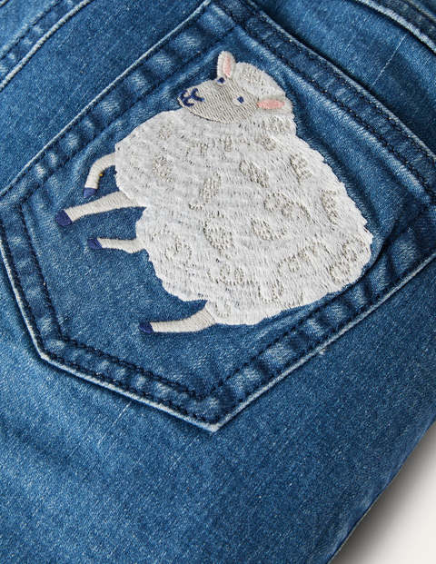 Hose zum Hineinschlüpfen aus Denim - Mittleres Vintageblau, Bauernhof Hose zum Hineinschlüpfen aus Denim - Mittleres Vintageblau, Bauernhof