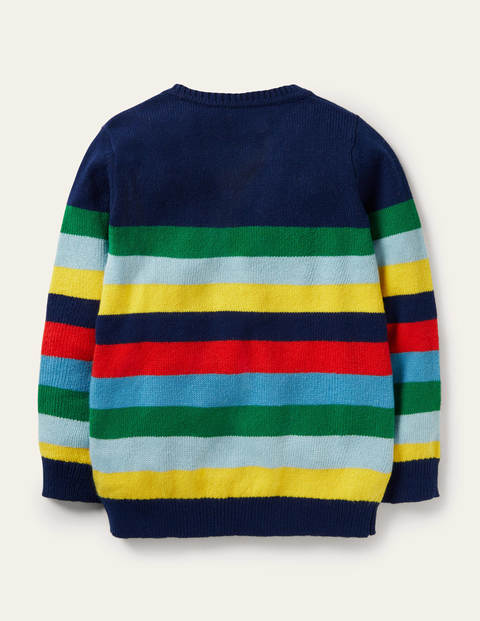 Colourblock Crew Jumper - College Navy/Rainbow Colourblock Crew Jumper - College Navy/Rainbow