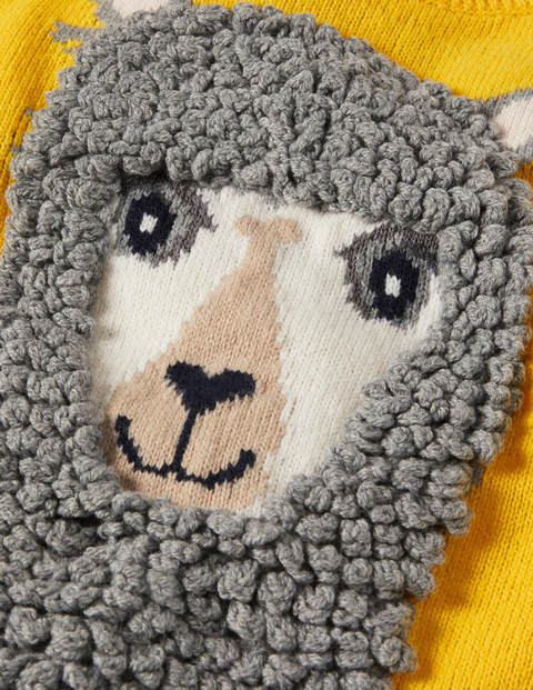 Animal Crew Neck Jumper - Sweetcorn Yellow Alpaca Animal Crew Neck Jumper - Sweetcorn Yellow Alpaca