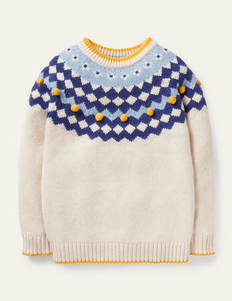 Chunky Fair Isle Crew Jumper - Ecru Marl Fair Isle Chunky Fair Isle Crew Jumper - Ecru Marl Fair Isle