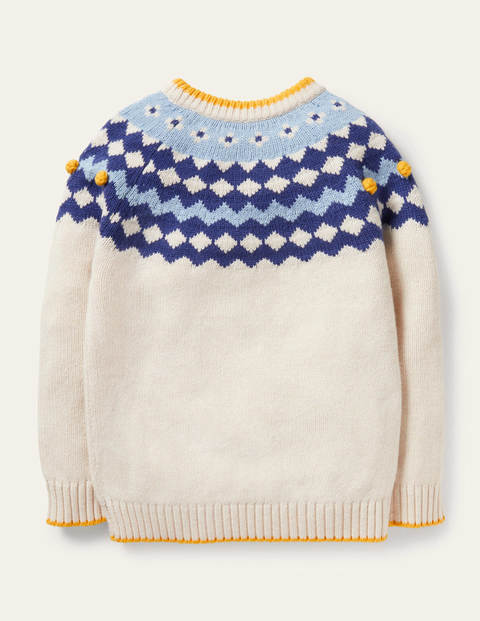Chunky Fair Isle Crew Jumper - Ecru Marl Fair Isle Chunky Fair Isle Crew Jumper - Ecru Marl Fair Isle