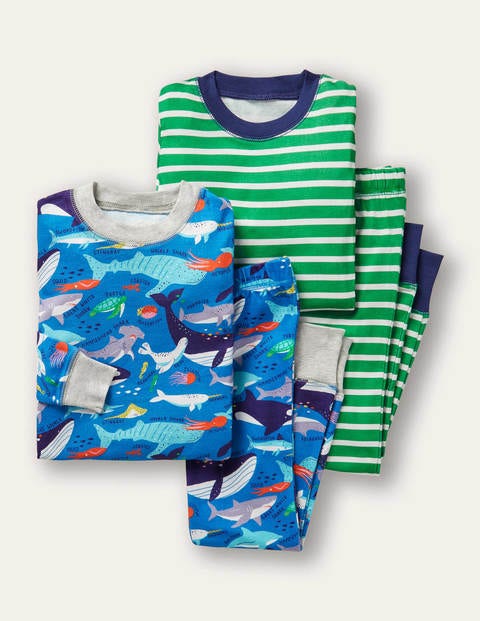 2 pyjamas longs douillets - Motif sous-marin bleu audacieux 2 pyjamas longs douillets - Motif sous-marin bleu audacieux