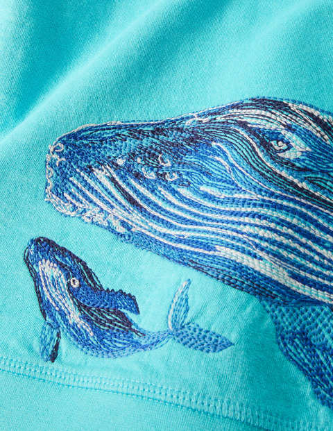 Whale Superstitch Sweatshirt - Aqua Blue Whale Whale Superstitch Sweatshirt - Aqua Blue Whale