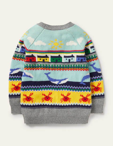 Fair-Isle-Pullover mit Meeresmotiv - Wale/Fair-Isle-Muster Fair-Isle-Pullover mit Meeresmotiv - Wale/Fair-Isle-Muster