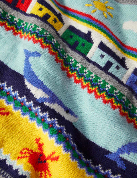 Fair-Isle-Pullover mit Meeresmotiv - Wale/Fair-Isle-Muster Fair-Isle-Pullover mit Meeresmotiv - Wale/Fair-Isle-Muster