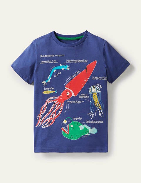 Glow-in-the-Dark Sea T-shirt - Starboard Blue Creatures Glow-in-the-Dark Sea T-shirt - Starboard Blue Creatures