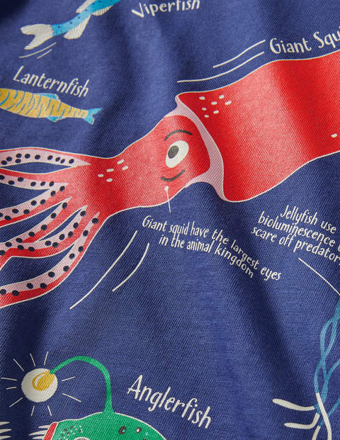 Glow-in-the-Dark Sea T-shirt - Starboard Blue Creatures Glow-in-the-Dark Sea T-shirt - Starboard Blue Creatures
