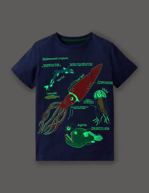 Glow-in-the-Dark Sea T-shirt - Starboard Blue Creatures Glow-in-the-Dark Sea T-shirt - Starboard Blue Creatures