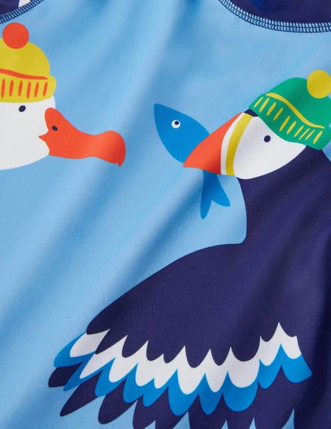 Surfanzug - Surfbrett-Blau, Papageitaucher Surfanzug - Surfbrett-Blau, Papageitaucher