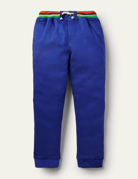 Bas de jogging tissé avec taille côtelée - Bleu brillant Bas de jogging tissé avec taille côtelée - Bleu brillant