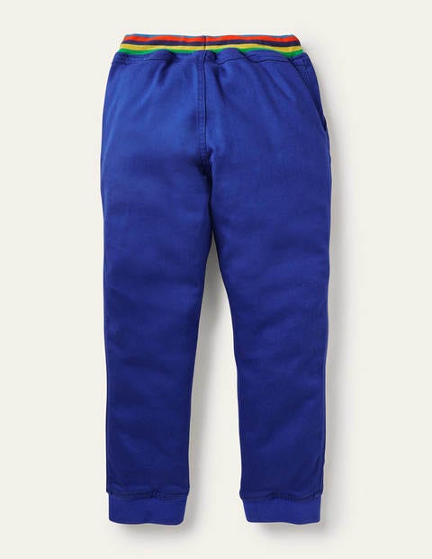 Bas de jogging tissé avec taille côtelée - Bleu brillant Bas de jogging tissé avec taille côtelée - Bleu brillant